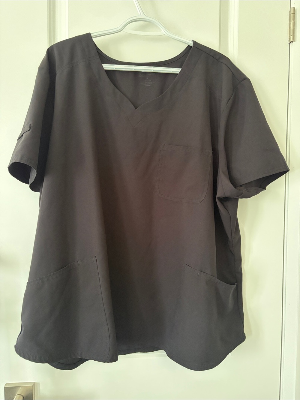 Dark Charcoal V-Neck Scrub Top